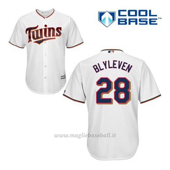 Maglia Baseball Uomo Minnesota Twins Bert Blyleven 28 Bianco 1ªCool Base